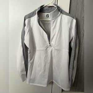 Foot Joy, size M, white and gray quarter zip golf jacket